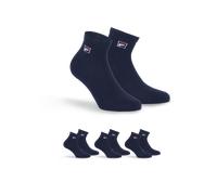 Kurzsocken FILA "UNISEX QUARTER PLAIN SOCKS", Damen, Gr. 39-42, blau (navy), Baumwollmischung, unifarben, normal, Socken, mit eingestrickem Logo (83983560-39) navy