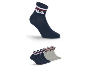 Kurzsocken FILA "UNISEX QUARTER PLAIN SOCKS", Damen, Gr. 39-42, blau (navy grau), Baumwollmischung, unifarben, normal, Socken, mit Logo-Schriftzug (50928048-39) navy grau