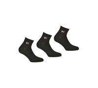 Kurzsocken FILA "UNISEX QUARTER PLAIN SOCKS", Damen, Gr. 39-42, schwarz, Baumwollmischung, unifarben, normal, Socken, mit eingestrickem Logo (47622301-39) schwarz