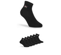 Kurzsocken FILA "UNISEX QUARTER PLAIN SOCKS", Damen, Gr. 43-46, schwarz, Materialmix, unifarben, normal, Socken, mit Logo-Schriftzug (72083019-43) schwarz