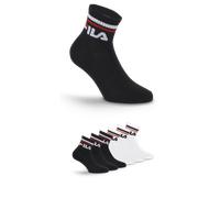 Kurzsocken FILA "UNISEX QUARTER PLAIN SOCKS", Damen, Gr. 43-46, schwarz-weiß (schwarz, weiß), Baumwollmischung, unifarben, normal, Socken, mit Logo-Schriftzug (17991864-43) schwarz, weiß