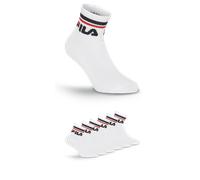 Kurzsocken FILA "UNISEX QUARTER PLAIN SOCKS", Damen, Gr. 43-46, weiß, Baumwollmischung, unifarben mit Farbeinsatz, normal, Socken, mit Logo-Schriftzug (67830025-43) weiß