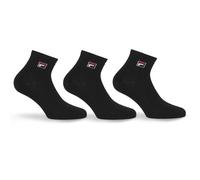 Kurzsocken FILA "UNISEX QUARTER PLAIN SOCKS", Herren, Gr. 39-42, schwarz, Baumwollmischung, unifarben, normal, Socken, mit eingestrickem Logo (47622301-39) schwarz
