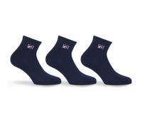 Kurzsocken FILA "UNISEX QUARTER PLAIN SOCKS", Herren, Gr. 43-46, blau (navy), Baumwollmischung, unifarben, normal, Socken, mit eingestrickem Logo (83983560-43) navy