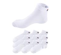 Kurzsocken FILA "UNISEX QUARTER PLAIN SOCKS", Herren, Gr. 43-46, weiß (9x weiß), Baumwolle, Elasthan, Polyester, uni, normal, Socken, mit klassischem Logo (45312403-43) 9x weiß
