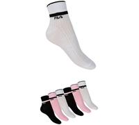 Kurzsocken FILA "WOMAN QUARTER SOCKS", Damen, Gr. 39-42, weiß (weiß, sweet pink), Baumwollmischung, unifarben, Socken, mit gerippter Knöchelpartie (95291501-39) weiß, sweet pink