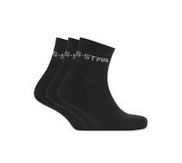 Kurzsocken G-STAR "GROVE, 3 PACK ANKLE SPORTS SOCKS", Damen, Gr. 44-47, schwarz, Baumwollmischung, unifarben, Socken, mit Logo-Jacquard (37366207-44) schwarz