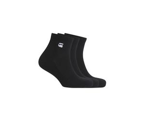 Kurzsocken G-STAR "WICK, 3 PACK ANKLE SPORTS SOCKS", Herren, Gr. 40-43, schwarz, Baumwollmischung, unifarben, elastisch, Socken, mit Logostickerei (93674624-40) schwarz