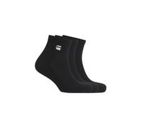 Kurzsocken G-STAR "WICK, 3 PACK ANKLE SPORTS SOCKS", Herren, Gr. 44-47, schwarz, Baumwollmischung, unifarben, elastisch, Socken, mit Logostickerei (93674624-44) schwarz