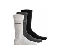 Kurzsocken GANT "Socken 3er Pack", Herren, Gr. 43-45, bunt (schwarz, grau), Obermaterial: 73% Baumwolle CO. 24% Polyamid PA. 2% Elasthan EL. 1% Polyester PES., Socken (25593600-43) schwarz, grau