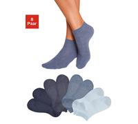Kurzsocken GO IN, Herren, Gr. 43-46, blau (2x marine, 2x jeans, meliert, 2x mittelblau, meliert, 2x hellblau), Baumwolle, Elasthan, Polyamid, meliert, unifarben, elastisch, Socken, uni in Basic Farben