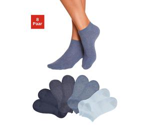 Kurzsocken GO IN, Herren, Gr. 43-46, blau (2x marine, 2x jeans, meliert, 2x mittelblau, meliert, 2x hellblau), Baumwolle, Elasthan, Polyamid, meliert, unifarben, elastisch, Socken, uni in Basic Farben