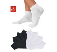 Kurzsocken GO IN, Herren, Gr. 43-46, schwarz-weiß (4x schwarz, 4x weiß), Baumwolle, Elasthan, Polyamid, meliert, unifarben, elastisch, Socken, uni in Basic Farben (796473-43) 4x schwarz, 4x weiß