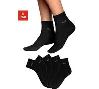 Kurzsocken H.I.S, Damen, Gr. 35-38, schwarz, Baumwolle, Elasthan, Polyamid, uni, elastisch, Socken, mit Bündchen über dem Knöchel (791325-35) schwarz