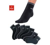 Kurzsocken H.I.S, Damen, Gr. 35-38, schwarz, Baumwolle, Polyamid, geringelt, uni, Socken, mit Vollfrottee (764167-35) schwarz