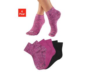 Kurzsocken H.I.S, Damen, Gr. 39-42, 2x pink meliert, 2x pink, 2x schwarz, Baumwollmischung, elastisch, Socken, unifarben und meliert in einer Packung (67825520-39) 2x pink meliert, 2x pink, 2x schwarz