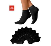 Kurzsocken H.I.S, Damen, Gr. 39-42, schwarz, Baumwolle, Elasthan, Polyamid, unifarben, elastisch, Socken, mit verstärkter Ferse und Spitze, Topseller (633416-39) schwarz