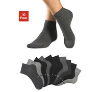 Kurzsocken H.I.S "Damen Herren Kurzschaft Socken", Damen, Gr. 43-46, schwarz (4x schwarz, 2x anthrazit meliert, 2x grau meliert, 2x hellgrau meliert), Baumwolle, Baumwollmischung, Elasthan, Polyamid,