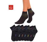 Kurzsocken H.I.S "Damen Kurze Söckchen, bunte Pünktchen", Damen, Gr. 35-38, schwarz, Baumwolle, Baumwollmischung, Elasthan, Polyamid, gepunktet, elastisch, Socken, mit Pünktchen Muster (486055-35) sch