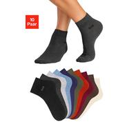 Kurzsocken H.I.S, Herren, Gr. 47-48, bunt (1x marine, 1x orange, 1x khaki, 1x plum, 1x beige, meliert, 1x jeans, meliert, 1x grau, meliert, 1x anthrazit, meliert, 1x braun, 1x schwarz), Baumwollmischu