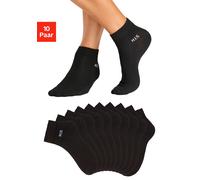 Kurzsocken H.I.S, Herren, Gr. 47-48, schwarz (10x schwarz), Baumwollmischung, unifarben, elastisch, Socken, mit farbigem Innenbund, Topseller (49625119-47) 10x schwarz