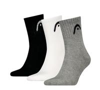 Kurzsocken HEAD "HEAD ALL SPORTS TRAINING SHORT CREW", Damen, Gr. 35-38, grau, weiß, schwarz, Baumwollmischung, normal, Socken, mit gepolsterte Sohle für Dämpfung und zusätzlichen Komfort (62208903-35