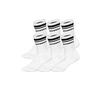 Kurzsocken HUDDLE "Socken HUDDLE 6pk Crew Socks Double Stripe 6er Pack", Herren, Gr. 43-46, weiß, Obermaterial: 82% Polyester PES. 15% Baumwolle CO. 3% Elasthan EL., Socken (37802314-43) weiß