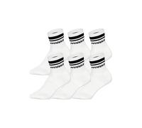 Kurzsocken HUDDLE "Socken HUDDLE 6pk Short Crew Socks Double Stripe 6er Pack", Herren, Gr. 39-42, weiß, Obermaterial: 81% Polyester PES. 16% Baumwolle CO. 3% Elasthan EL., Socken (95292605-39) weiß