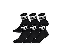 Kurzsocken HUDDLE "Socken HUDDLE 6pk Short Crew Socks Double Stripe 6er Pack", Herren, Gr. 43-46, schwarz, Obermaterial: 81% Polyester PES. 16% Baumwolle CO. 3% Elasthan EL., Socken (90555408-43) schw