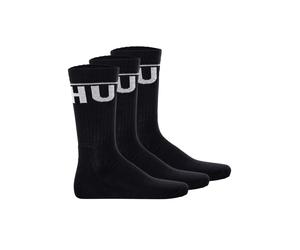 Kurzsocken HUGO "Socken 3P QS ICONIC CC 3er Pack", Herren, Gr. 39-42, schwarz, Obermaterial: 76% Baumwolle CO. 21% Polyamid PA. 3% Elasthan EL., Socken (26049739-39) schwarz