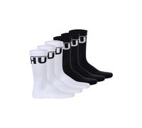 Kurzsocken HUGO "Socken 6P QS ICONIC CC 6er Pack", Herren, Gr. 39-42, bunt (schwarz, weiß), Obermaterial: 76% Baumwolle CO. 21% Polyamid PA. 3% Elasthan EL., Socken (44729200-39) schwarz, weiß