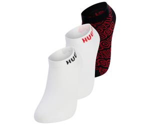 Kurzsocken HUGO UNDERWEAR "3P AS LOGO AOP CC", Herren, Gr. 43-46, schwarz-weiß (open miscellaneous 960), Baumwollmischung, elastisch, Socken (56108226-43) open miscellaneous 960