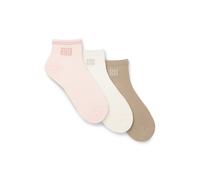 Kurzsocken HUGO UNDERWEAR "3P SH HEART CC W", Damen, Gr. 35-38, light, pastel pink 688, Baumwollmischung, elastisch, Socken, mit Logos aus metallenem Garn (86867257-35) light, pastel pink 688