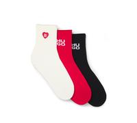 Kurzsocken HUGO UNDERWEAR "3P SH HEART CC W", Damen, Gr. 39-42, open miscellaneous 960, Baumwollmischung, elastisch, Socken, mit Logo-Details, Verstärkung: Zehen- und Fersenpartie (64964265-39) open m