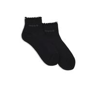 Kurzsocken HUGO UNDERWEAR, Damen, Gr. 39-42, schwarz 001, Baumwollmischung, normal, Socken, mit gewellter Kante, Rippstruktur (32733546-39) schwarz 001