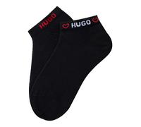 Kurzsocken HUGO UNDERWEAR, Damen, Gr. 39-42, schwarz (schwarz 001), Baumwollmischung, elastisch, Socken, Logos am Rand (29580011-39) schwarz 001