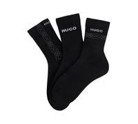 Kurzsocken HUGO UNDERWEAR, Herren, Gr. 43-46, schwarz, Baumwollmischung, Rippstruktur, elastisch, Socken, Logoschriftzug, grafisches Muster (85933424-43) schwarz
