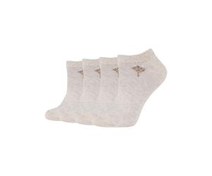 Kurzsocken JOOP "for your daily glam", Damen, Gr. 39-42, beige (nature melange), Baumwollmischung, unifarben, elastisch, Socken, mit diskretem Logo-Muster (57967113-39) nature melange