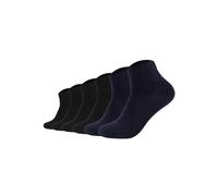 Kurzsocken JOOP "Socken Unisex premium essential organic cotton Quarter 6p 6er Pack", Damen, Gr. 43-46, bunt (2xschwarz, dunkelblau), Obermaterial: 62% Baumwolle CO(Bio). 36% Polyamid PA. 2% Elasthan 