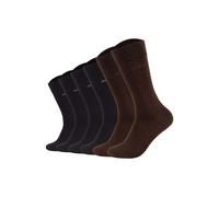 Kurzsocken JOOP "Socken Unisex premium essential organic cotton Socks 6p 6er Pack", Damen, Gr. 39-42, bunt (2xschwarz, dunkelbraun), Obermaterial: 62% Baumwolle CO(Bio). 36% Polyamid PA. 2% Elasthan E