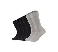 Kurzsocken JOOP "Socken Unisex premium essential organic cotton Socks 6p 6er Pack", Damen, Gr. 43-46, bunt (2xschwarz, hellgrau meliert), Obermaterial: 62% Baumwolle CO(Bio). 36% Polyamid PA. 2% Elast