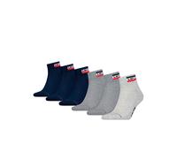 Levi's® Unisex 6er Pack Sportsocken - Mid Cut SPRTWR, Logo, ECOM, mehrfarbig, 39-42 Blau/ Grau