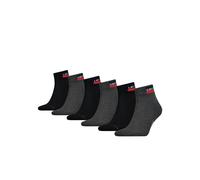 Kurzsocken LEVI'S, Herren, Gr. 39-42, grau (mid grau, schwarz), Baumwollmischung, unifarben, normal, Socken, mit breitem Logobund (41119203-39) mid grau, schwarz