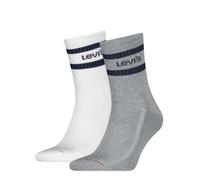 Kurzsocken LEVI'S, Herren, Gr. 43-46, grau (grau, weiß), Obermaterial: 77% Baumwolle, 19% Polyester, 3% Elasthan, 1% Polyamid, Socken (83946041-43) grau, weiß