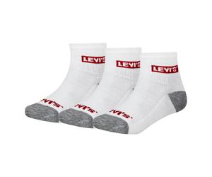 Kurzsocken LEVI'S KIDS "LHN BOX TAB LOW CUT 6PK MarkeL", Mädchen, Gr. 4 (23,5/26,5), weiß (weiß grau mixed), Materialmix, Socken, UNISEX (40792851-4) weiß grau mixed
