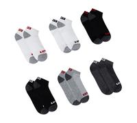 Kurzsocken LEVI'S KIDS "LHN BOX TAB LOW CUT 6PK MarkeL", Mädchen, Gr. 7 (35/37), grau (dunkelgrau), Materialmix, Socken, UNISEX (82191225-7) dunkelgrau