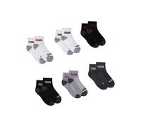 Kurzsocken LEVI'S KIDS "LHN BOX TAB MID CUT 6PK", Baby, Gr. 4 (23,5/26,5), grau (dkgrau htr), Materialmix, Socken, UNISEX (25918323-4) dkgrau htr