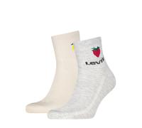 Kurzsocken LEVI'S "LEVIS HIGH MID CUT FRUIT GRAPHIC", Herren, Gr. 39-42, beige (grau, beige), Baumwollmischung, elastisch, Socken, Cotton-Mix, Fruit-Design, elastisch, weiche, bequeme Sohle (51413218-