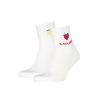 Kurzsocken LEVI'S "LEVIS HIGH MID CUT FRUIT GRAPHIC", Herren, Gr. 43-46, weiß combo, Baumwollmischung, elastisch, Socken, Cotton-Mix, Fruit-Design, elastisch, weiche, bequeme Sohle (66347542-43) weiß