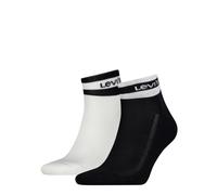 Levi's Unisex Quarter Socks, Black/White, 43/46